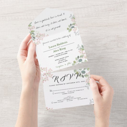 Bloemen · All in One Wedding Invitate All In One Uitnodiging (Afscheurbaar)