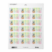 Bloemen Ananas Confetti Holografische iriserende Etiket (Full Sheet)