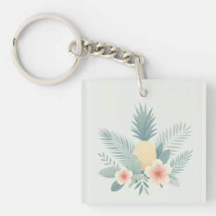 Bloemen Ananas & Hawaiian Sleutelhanger