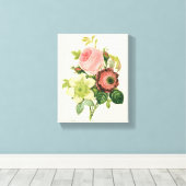  bloemen, Anemone Rozen Clematis door Redoute Canvas Afdruk (Insitu (Houten vloer))