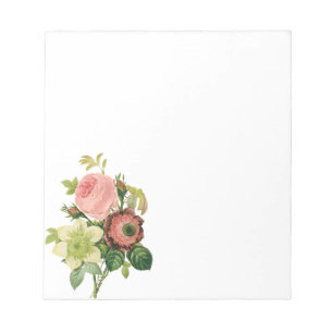  bloemen, Anemone Rozen Clematis door Redoute Notitieblok
