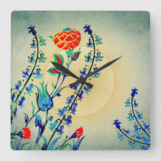  Bloemen Anjer Tulpen Vierkante Klok (Voorkant)