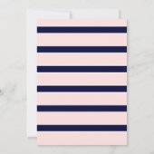 Bloemen Anker Nautische Bruiloft Roze Marine Blauw Kaart (Achterkant)