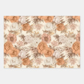 Bloemen Antiek Crème Perzik Boho Wildflower Inpakpapier Vel (Voorkant)
