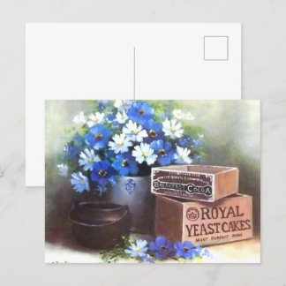 Bloemen Antieke Houten Adverteren Krat Briefkaart