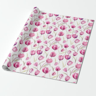 Bloemen aquarel inpakpapier - Tulpen