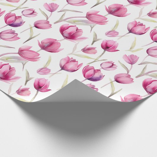 Bloemen aquarel inpakpapier - Tulpen (Hoek)