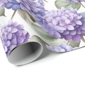 Bloemen aquarel - Lavendel Paarse Hydrangeas Cadeaupapier (Rol Hoek)