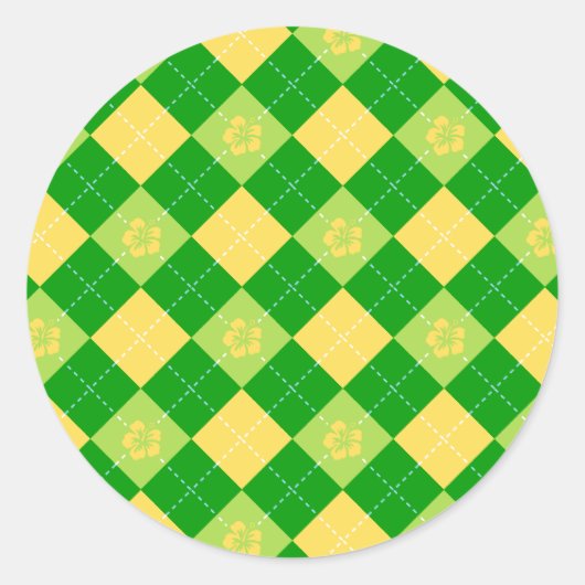 Bloemen & Argyle Ronde Sticker (Voorkant)