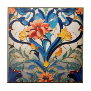 Bloemen Art Deco Keramische Tegel Tegeltje