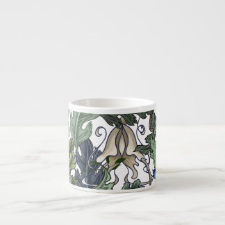 Bloemen, art deco, modern, naadloos. espresso kop