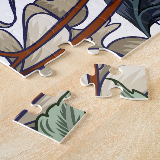 Bloemen, art deco, modern, naadloos. legpuzzel (Zijkant)