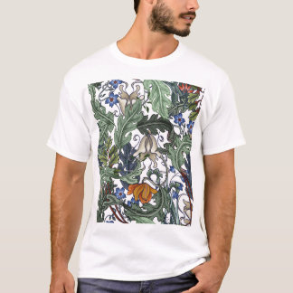 Bloemen, art deco, modern, naadloos. t-shirt