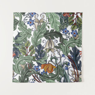 Bloemen, art deco, modern, naadloos. wandkleed