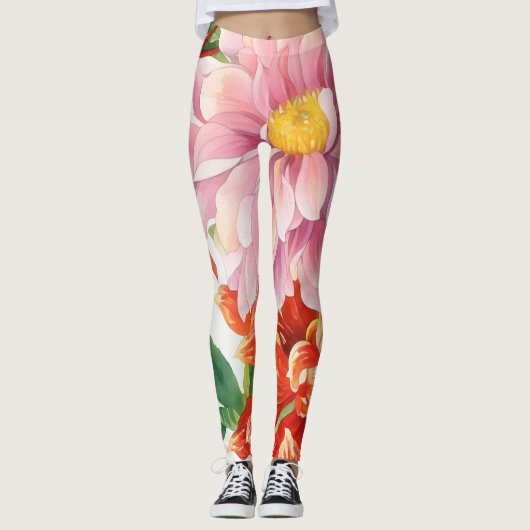 Bloemen Art Leggings (Voorkant)