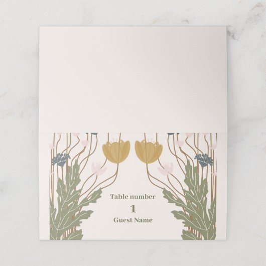  Bloemen Art Nouveau Bruiloft (Buitenkant ongevouwen)