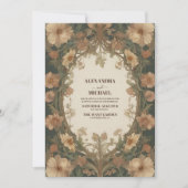 Bloemen Art Nouveau Bruiloft Kaart (Voorkant)