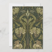 Bloemen Art Nouveau Bruiloft Kaart (Achterkant)