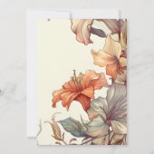 Bloemen Art Nouveau Bruiloft Kaart (Achterkant)