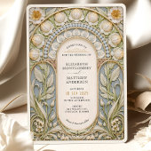 Bloemen Art Nouveau Bruiloft Kaart