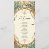  Bloemen Art Nouveau Bruiloft Menu (Achterkant)