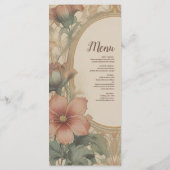  Bloemen Art Nouveau Bruiloft Menu (Achterkant)