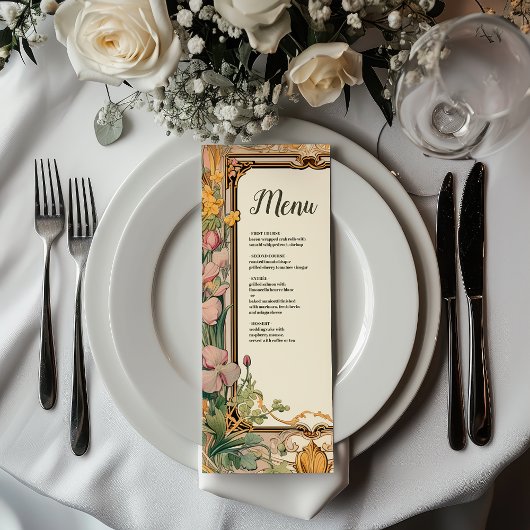  Bloemen Art Nouveau Bruiloft Menu