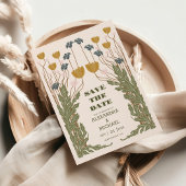 Bloemen Art Nouveau Bruiloft Save The Date
