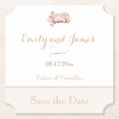  Bloemen Art Nouveau Bruiloft Save the Date Kartonnen Onderzetters (Voorkant)