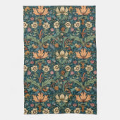 Bloemen, , art nouveau, William Morris stijl, Theedoek (Verticaal)