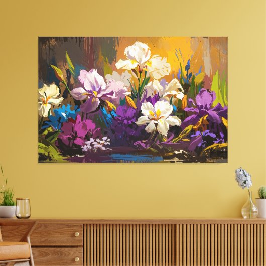 *~* Bloemen Art TV2 Stretched Canvas Print (Insitu (Woonkamer))