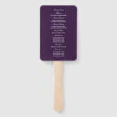 Bloemen aubergine Paarse Waterverf bruiloft progra Handwaaier (Achterkant)