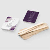 Bloemen aubergine Paarse Waterverf bruiloft progra Handwaaier (Niet-gemonteerd)