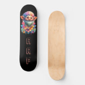 *~* Bloemen Baard Troll AP89 Neon Regenboog Initia Skateboard (Voorkant)