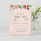 Bloemen Baby Douche Uitnodigingen - Bloemen Douche (Staand voorkant)