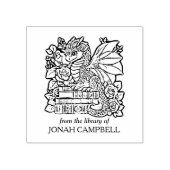  Bloemen Baby Dragon Bookplate Rubberstempel (Afrduk)