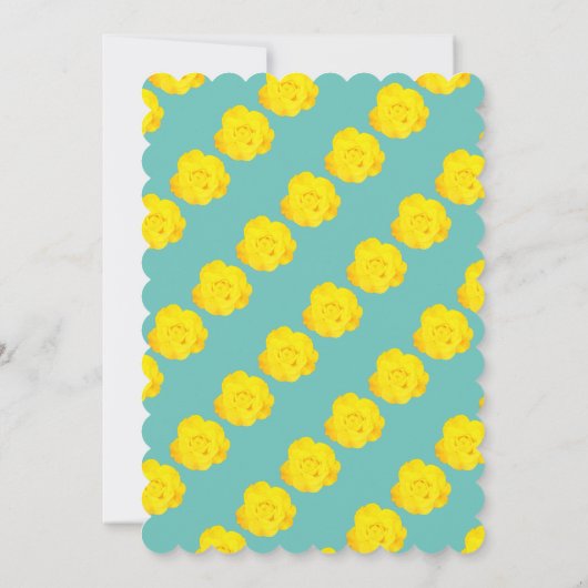 Bloemen Baby in bloei Baby shower Blauwgroen gele Kaart (Achterkant)