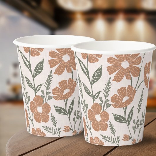 Bloemen Baby in Bloom Pattern Shower Papieren Bekers
