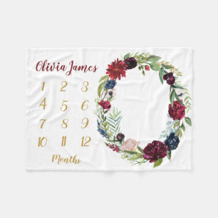 Bloemen Baby Meisje Milestone Maandelijkse Baby De Fleece Deken