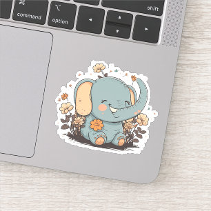 Bloemen Baby Olifant Stickers 5