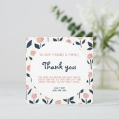  bloemen baby shower dank je kaart (Staand voorkant)