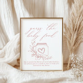 Bloemen Baby shower Guess Baby Food Poster