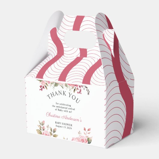 Bloemen Baby shower Roos Kleurrijk Bedankdoosjes (Voorkant Zijde)