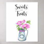 Bloemen baby shower Snoep en traktaties Poster (Voorkant)