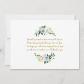 Bloemen ballon blauw en goud baby shower jongen in kaart (Achterkant)