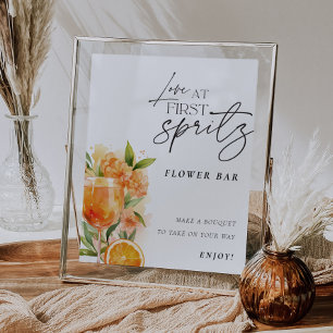 Bloemen Bar Love at First Spritz Bruidsfeest Poster