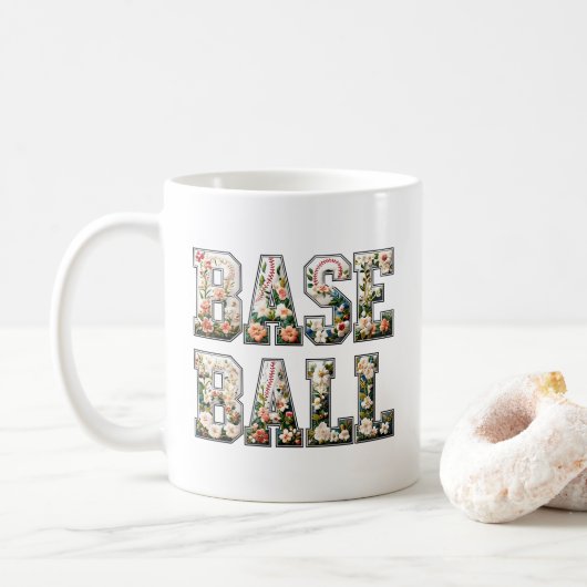 Bloemen Baseball Mom Mok, Game Day Mok (Met donut)