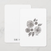 Bloemen, bedankt - Blank, vlakke Kaart (Voorkant / Achterkant)