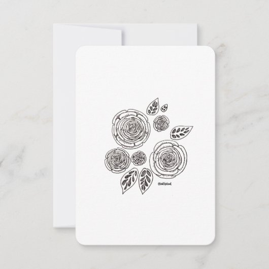 Bloemen, bedankt - Blank, vlakke Kaart (Voorkant)