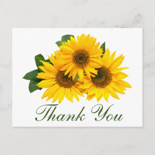 Bloemen Bedankt Gele Zonnebloem Bloemen Trouwen Briefkaart
